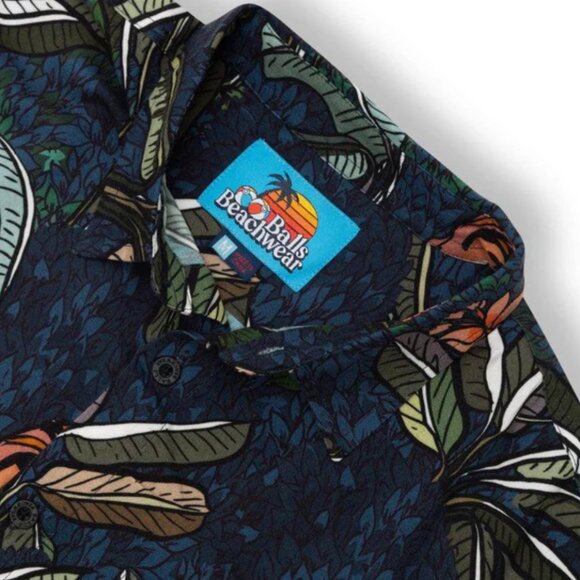 NWT Barstool Balls Beachwear Night Stalker Button Up & Swim Trunks Size XXL - Picture 2 of 7